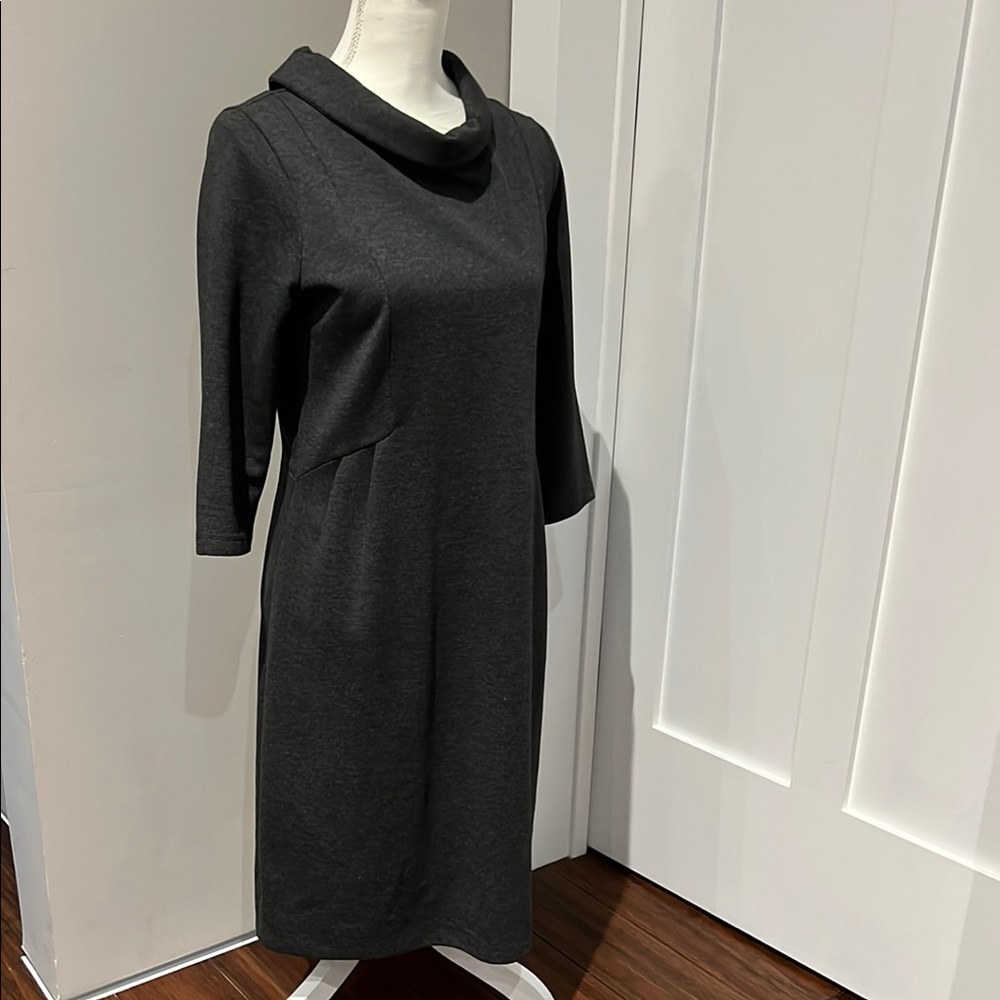 Classic Dark Gray Cowl Neck Dress